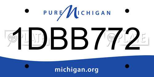 1DBB772 Michigan License Plate