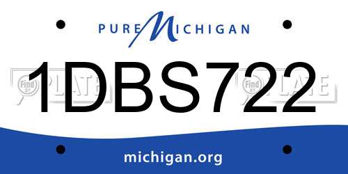 1DBS722 Michigan License Plate