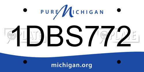 1DBS772 Michigan License Plate