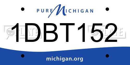1DBT152 Michigan License Plate
