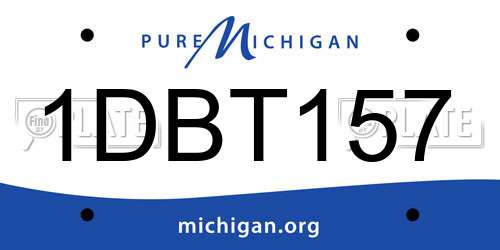 1DBT157 Michigan License Plate