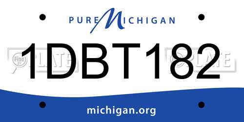 1DBT182 Michigan License Plate