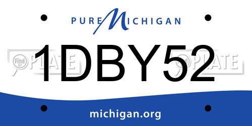 1DBY52 Michigan License Plate