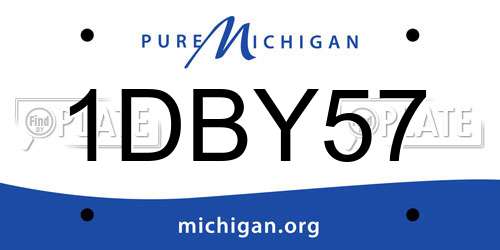 1DBY57 Michigan License Plate