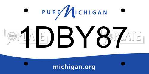 1DBY87 Michigan License Plate