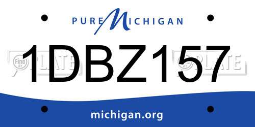 1DBZ157 Michigan License Plate