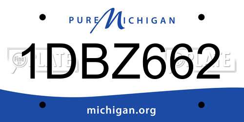 1DBZ662 Michigan License Plate