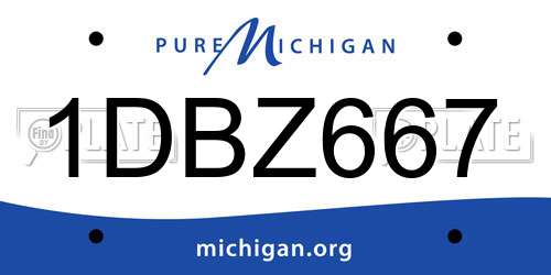 1DBZ667 Michigan License Plate