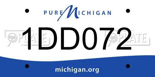 1DD072 Michigan License Plate