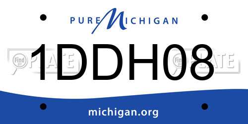 1DDH08 Michigan License Plate