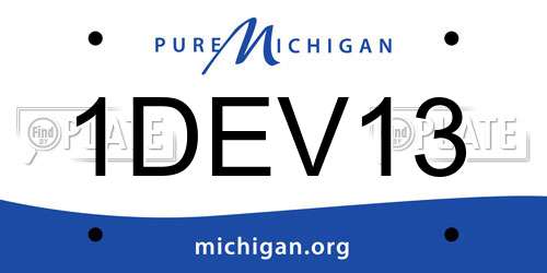1DEV13 Michigan License Plate