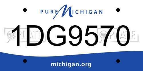 1DG9570 Michigan License Plate