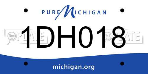 1DH018 Michigan License Plate