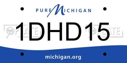 1DHD15 Michigan License Plate