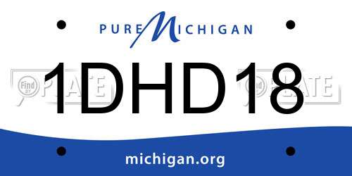 1DHD18 Michigan License Plate