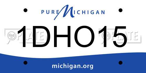 1DHO15 Michigan License Plate