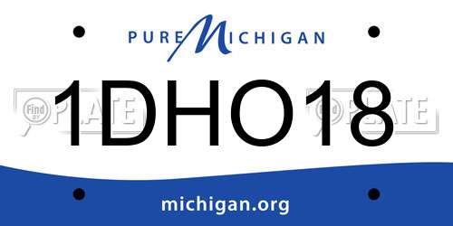 1DHO18 Michigan License Plate