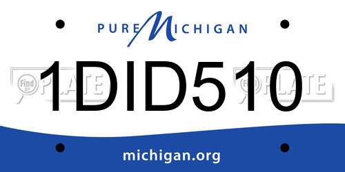 1DID510 Michigan License Plate