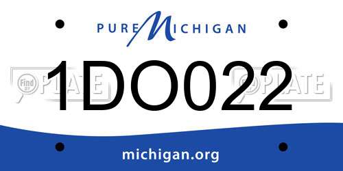 1DO022 Michigan License Plate