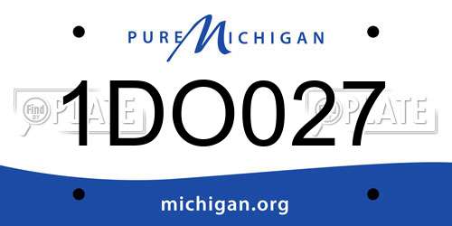 1DO027 Michigan License Plate