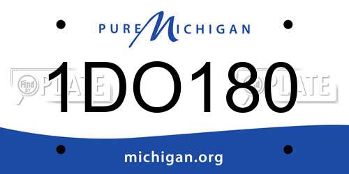 1DO180 Michigan License Plate