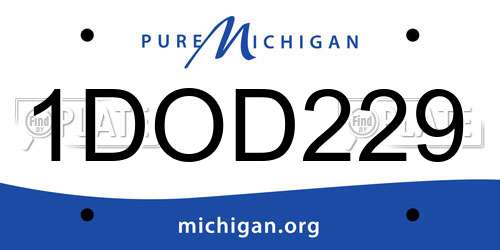 1DOD229 Michigan License Plate