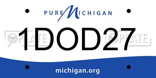 1DOD27 Michigan License Plate