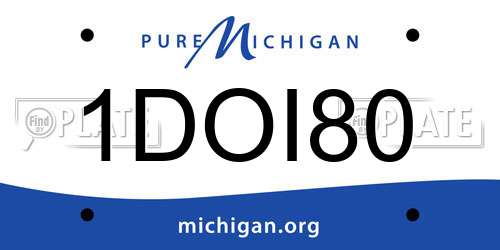 1DOI80 Michigan License Plate