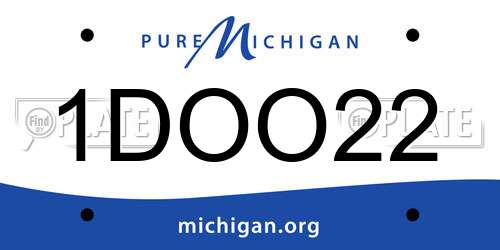 1DOO22 Michigan License Plate