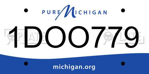 1DOO779 Michigan License Plate
