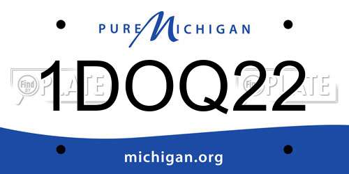 1DOQ22 Michigan License Plate