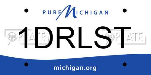 1DRLST Michigan License Plate