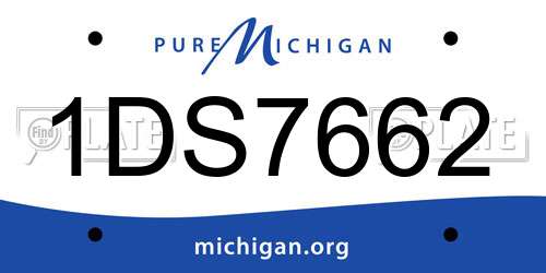 1DS7662 Michigan License Plate