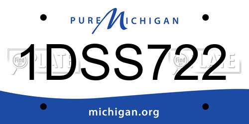 1DSS722 Michigan License Plate