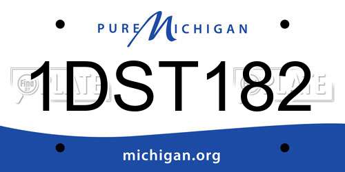 1DST182 Michigan License Plate