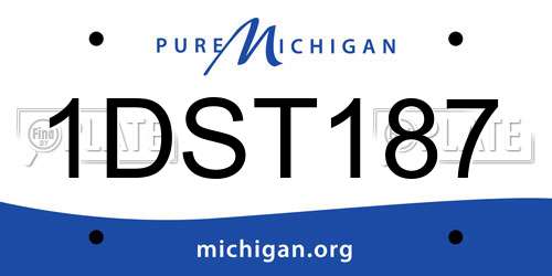 1DST187 Michigan License Plate