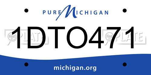 1DTO471 Michigan License Plate