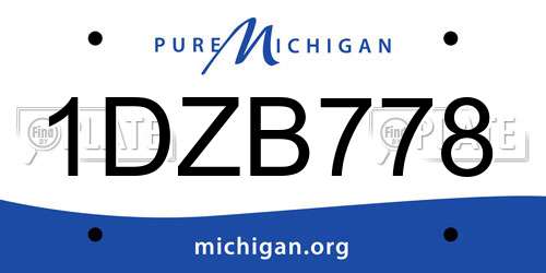1DZB778 Michigan License Plate