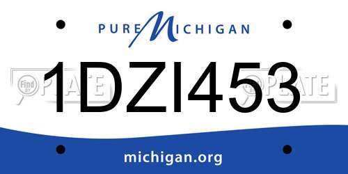 1DZI453 Michigan License Plate