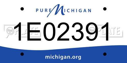 1E02391 Michigan License Plate