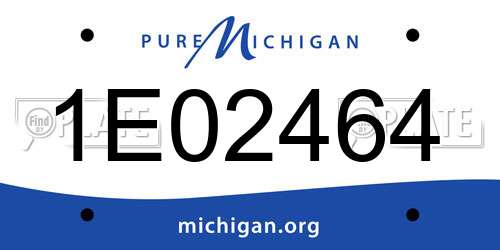 1E02464 Michigan License Plate