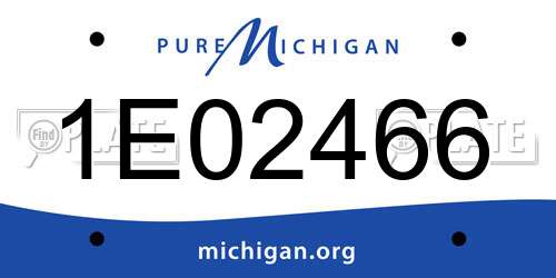 1E02466 Michigan License Plate