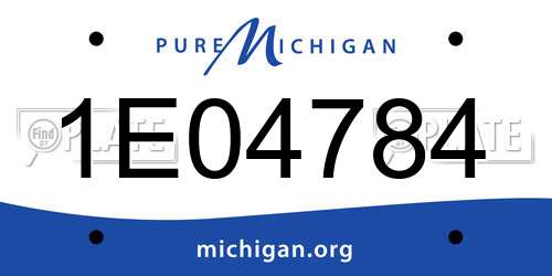 1E04784 Michigan License Plate