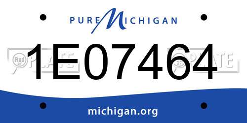 1E07464 Michigan License Plate