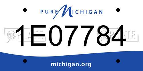 1E07784 Michigan License Plate