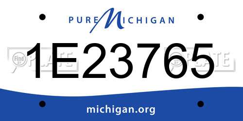 1E23765 Michigan License Plate