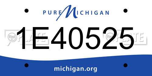 1E40525 Michigan License Plate