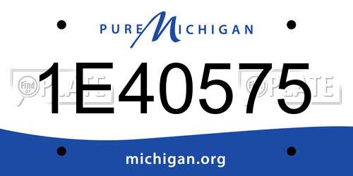 1E40575 Michigan License Plate
