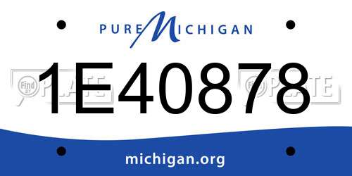 1E40878 Michigan License Plate
