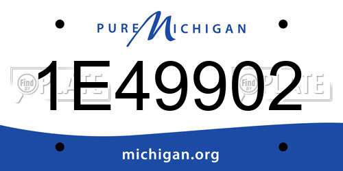 1E49902 Michigan License Plate